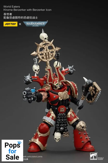 Warhammer 40k Action Figure 1/18 World Eaters Khorne Berzerker with Berzerker lcon 13 cm