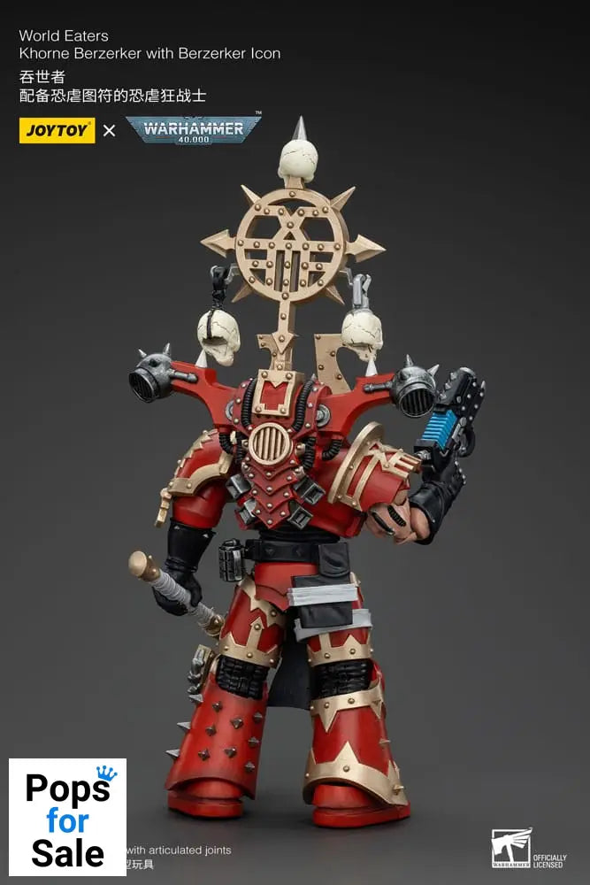 Warhammer 40k Action Figure 1/18 World Eaters Khorne Berzerker with Berzerker lcon 13 cm