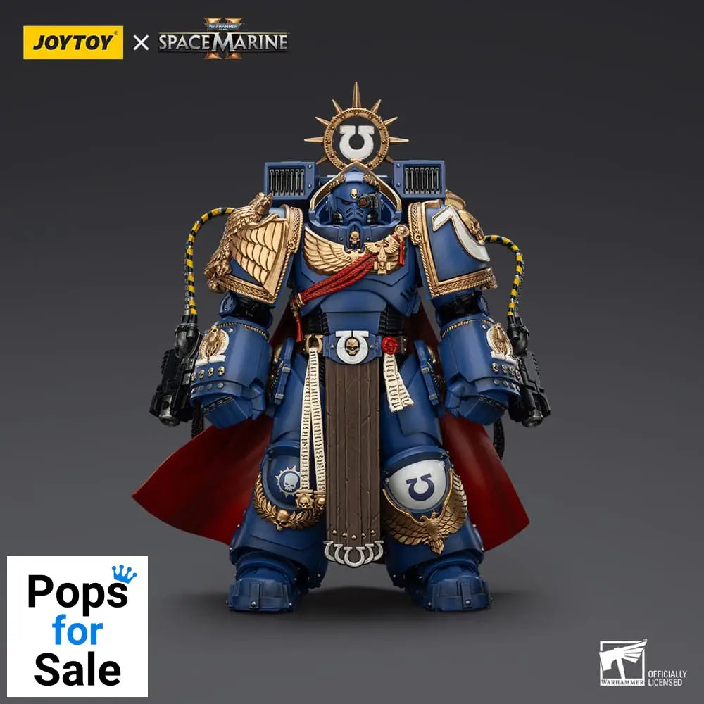 Warhammer 40k Action Figure Ultramarines Marneus Calgar Chapter Master with MKX Gravis Armour and Gauntlets of Ultramar 20 cm