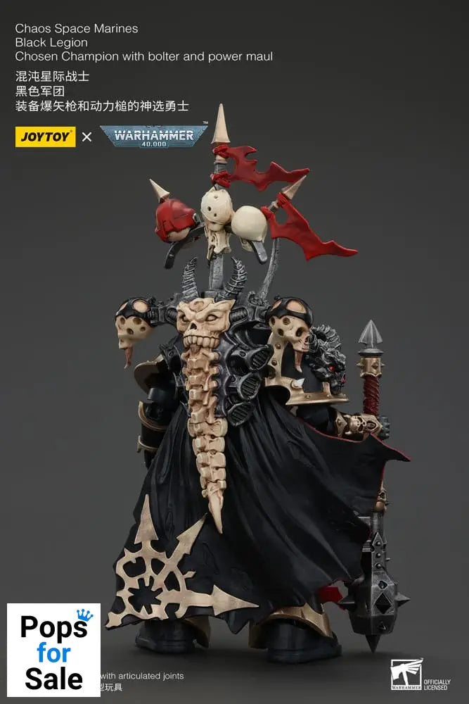 Warhammer 40k Actionfigur Chaos Space Marines Black Legion Chosen Champion with bolter and power maul 20 cm