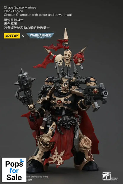 Warhammer 40k Actionfigur Chaos Space Marines Black Legion Chosen Champion with bolter and power maul 20 cm