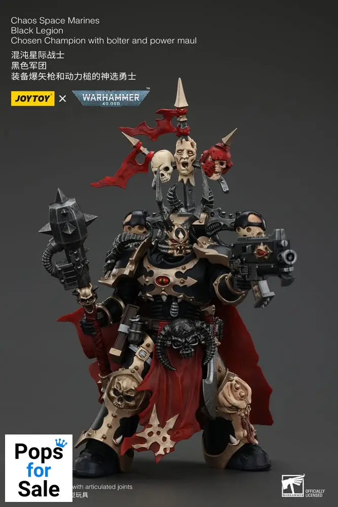 Warhammer 40k Actionfigur Chaos Space Marines Black Legion Chosen Champion with bolter and power maul 20 cm Action