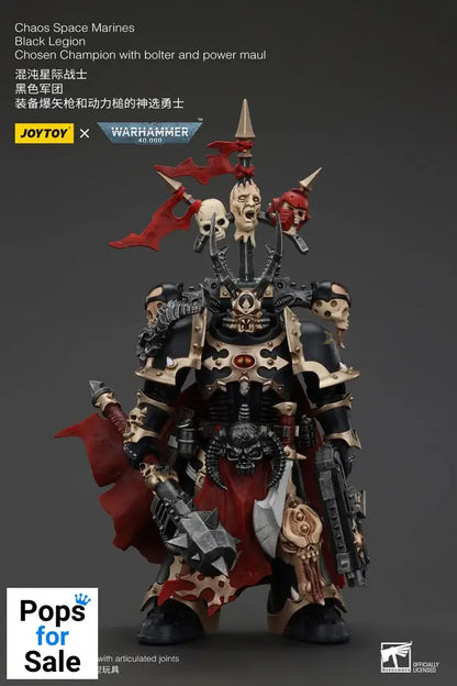 Warhammer 40k Actionfigur Chaos Space Marines Black Legion Chosen Champion with bolter and power maul 20 cm Action