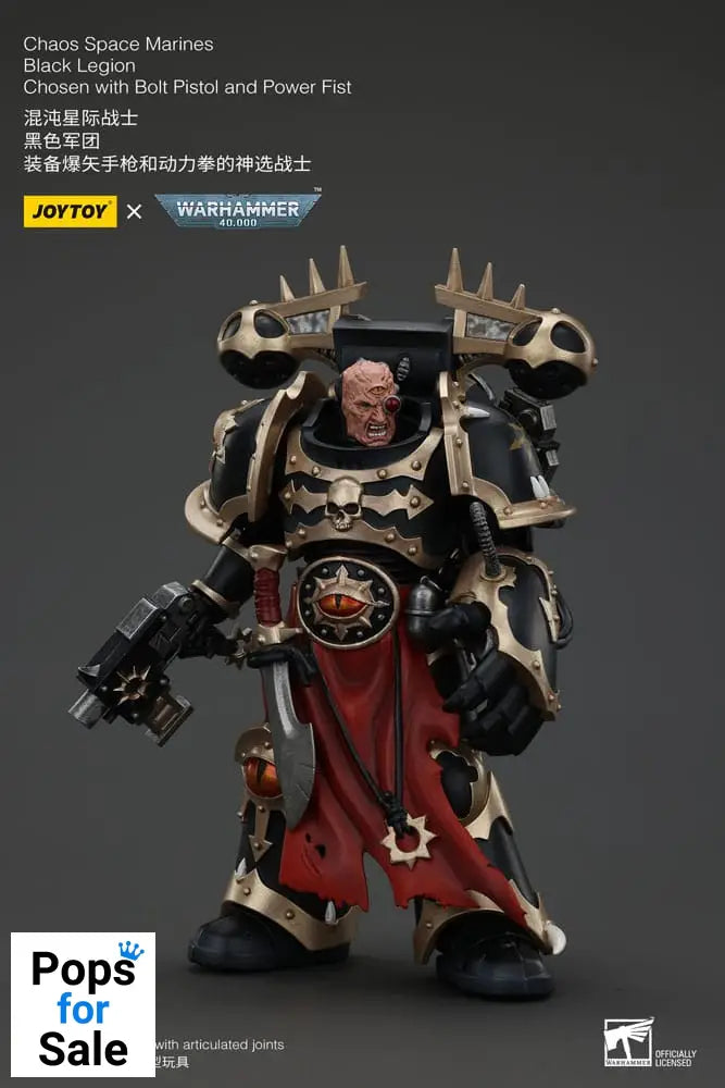 Warhammer 40k Actionfigur Chaos Space Marines Black Legion Chosen with Bolt Pistol and Power Fist 20 cm