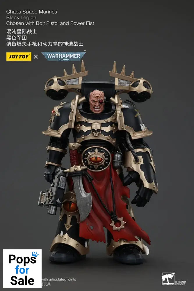 Warhammer 40k Actionfigur Chaos Space Marines Black Legion Chosen with Bolt Pistol and Power Fist 20 cm Action figures