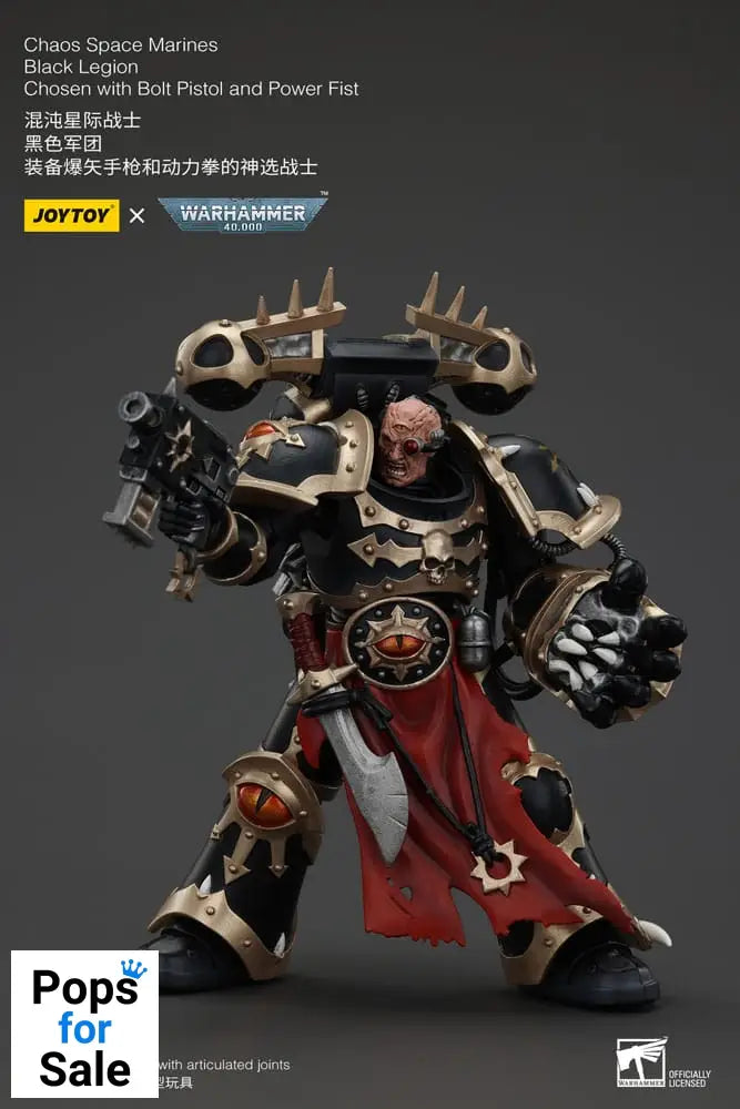 Warhammer 40k Actionfigur Chaos Space Marines Black Legion Chosen with Bolt Pistol and Power Fist 20 cm