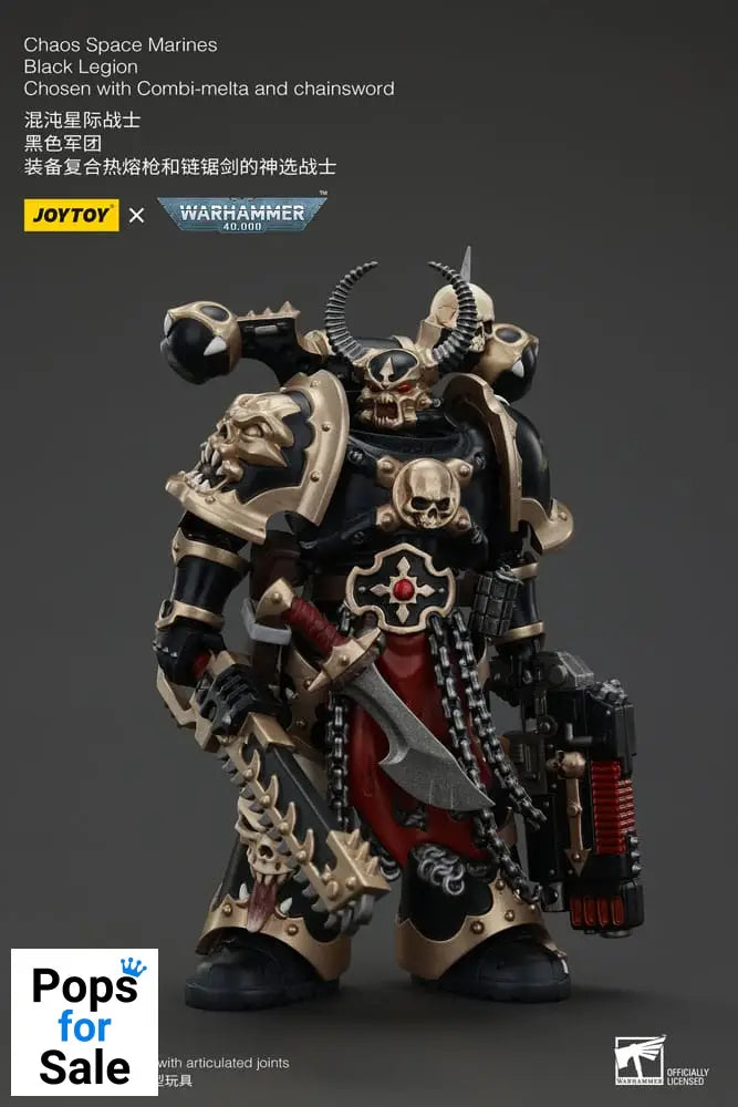 Warhammer 40k Actionfigur Chaos Space Marines Black Legion Chosen with Combi-melta and chainsword 20 cm