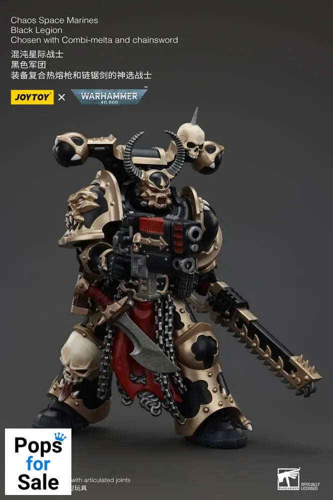 Warhammer 40k Actionfigur Chaos Space Marines Black Legion Chosen with Combi-melta and chainsword 20 cm