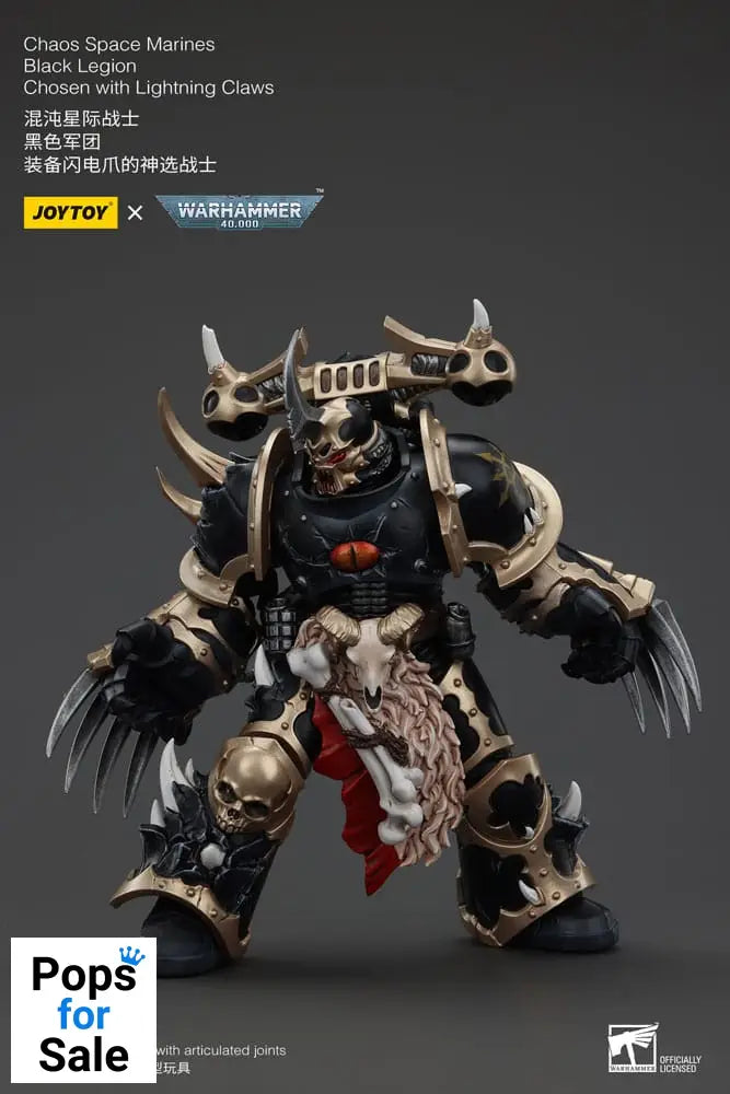 Warhammer 40k Actionfigur Chaos Space Marines Black Legion Chosen with Lightning Claws 20 cm