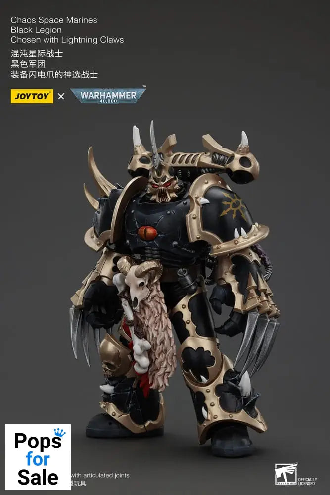 Warhammer 40k Actionfigur Chaos Space Marines Black Legion Chosen with Lightning Claws 20 cm
