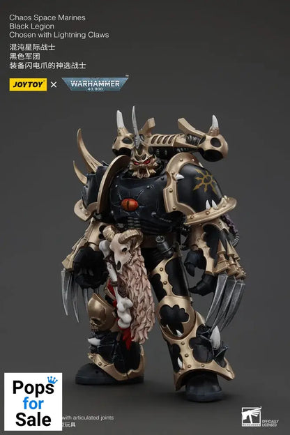 Warhammer 40k Actionfigur Chaos Space Marines Black Legion Chosen with Lightning Claws 20 cm