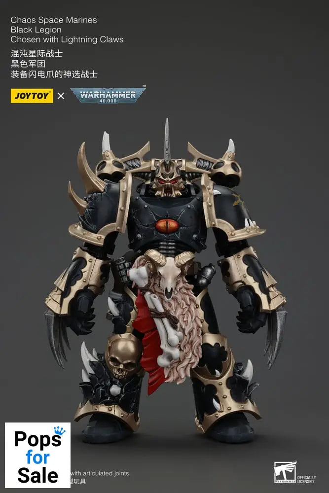 Warhammer 40k Actionfigur Chaos Space Marines Black Legion Chosen with Lightning Claws 20 cm