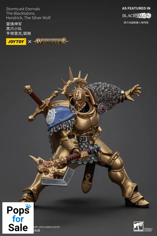 Warhammer Age of Sigmar Actionfigur Stormcast Eternals The Blacktalons Hendrick The Silver Wolf 20 cm Action figures