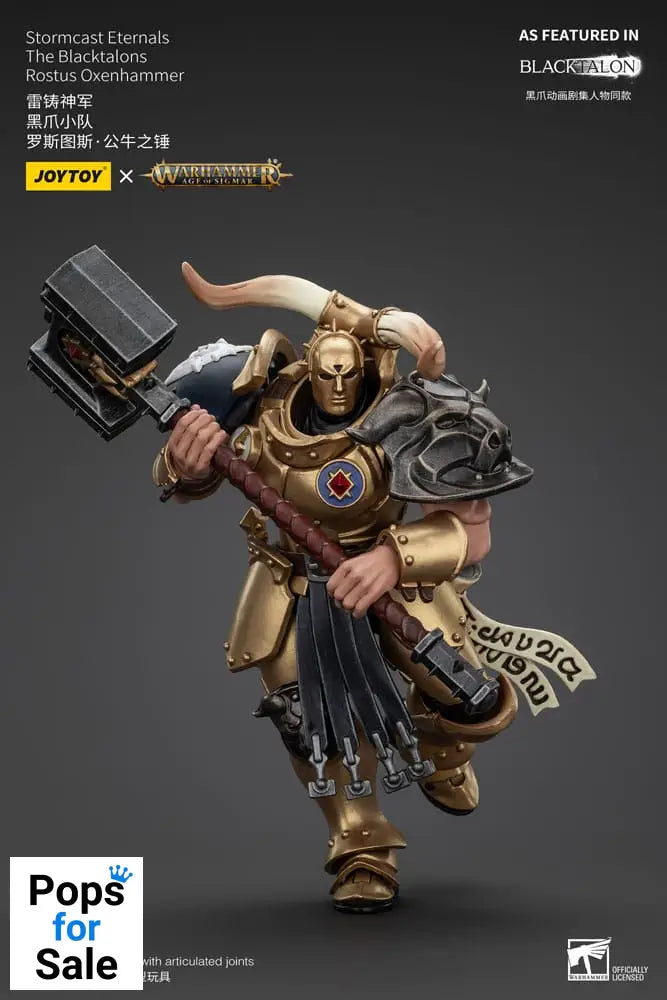 Warhammer Age of Sigmar Actionfigur Stormcast Eternals The Blacktalons Rostus Oxen hammer 20 cm
