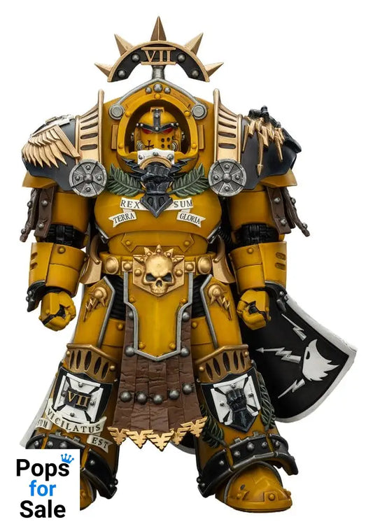 Warhammer Imperial Fists Action Figure Legion Praetor in Tartaros Terminator Armourwith Power Sword and Vigil Storm Shield 14 cm