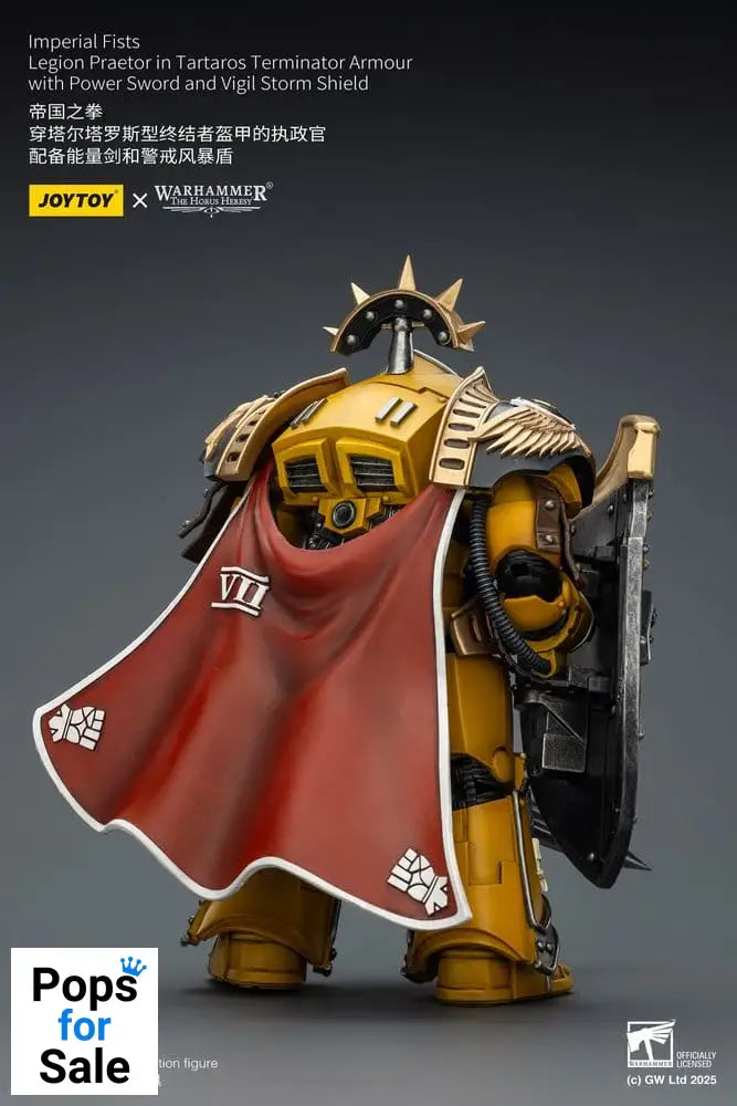 Warhammer Imperial Fists Action Figure Legion Praetor in Tartaros Terminator Armourwith Power Sword and Vigil Storm Shield 14 cm