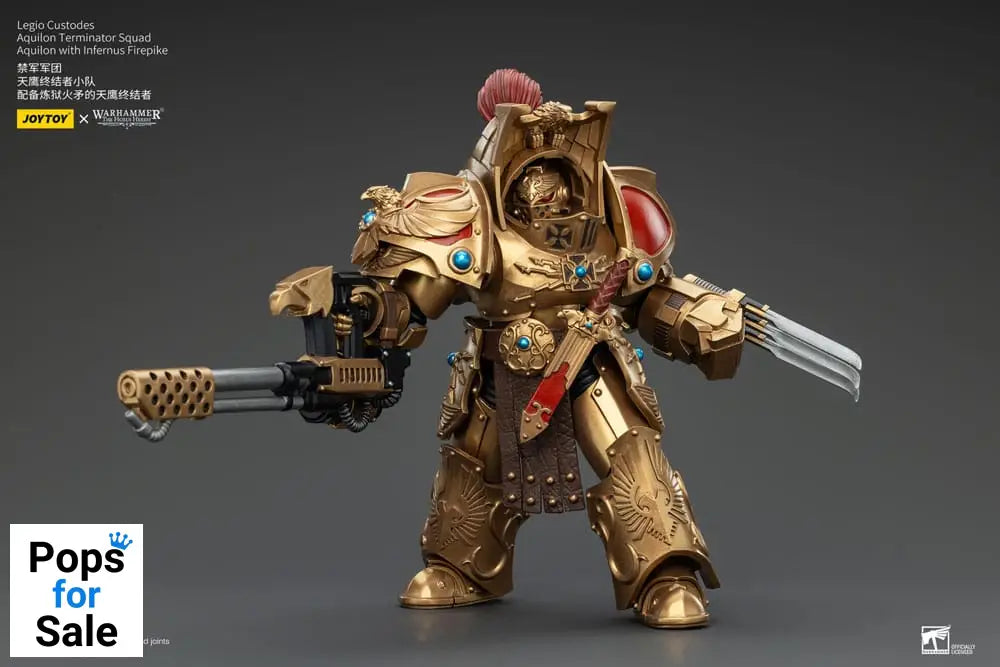Warhammer The Horus Heresy Action Figure 1/18 Legio Custodes Aquilon Terminator Squad Aquilon with Infernus Firepike 14