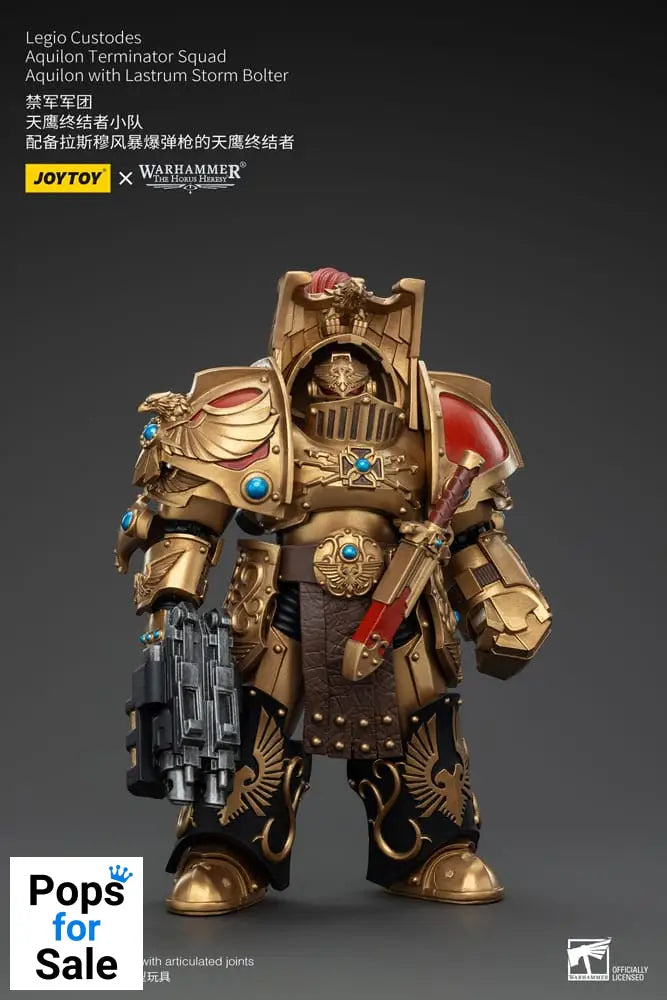 Warhammer The Horus Heresy Action Figure 1/18 Legio Custodes Aquilon Terminator Squad Aquilon with Lastrum Storm Bolter 14 cm