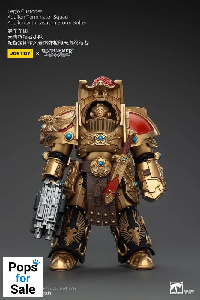 Warhammer The Horus Heresy Action Figure 1/18 Legio Custodes Aquilon Terminator Squad Aquilon with Lastrum Storm Bolter 14 cm