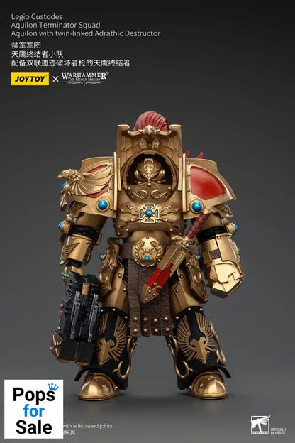 Warhammer The Horus Heresy Action Figure 1/18 Legio Custodes Aquilon Terminator Squad Aquilon with twin-linked Adrathic Destructor 14 cm