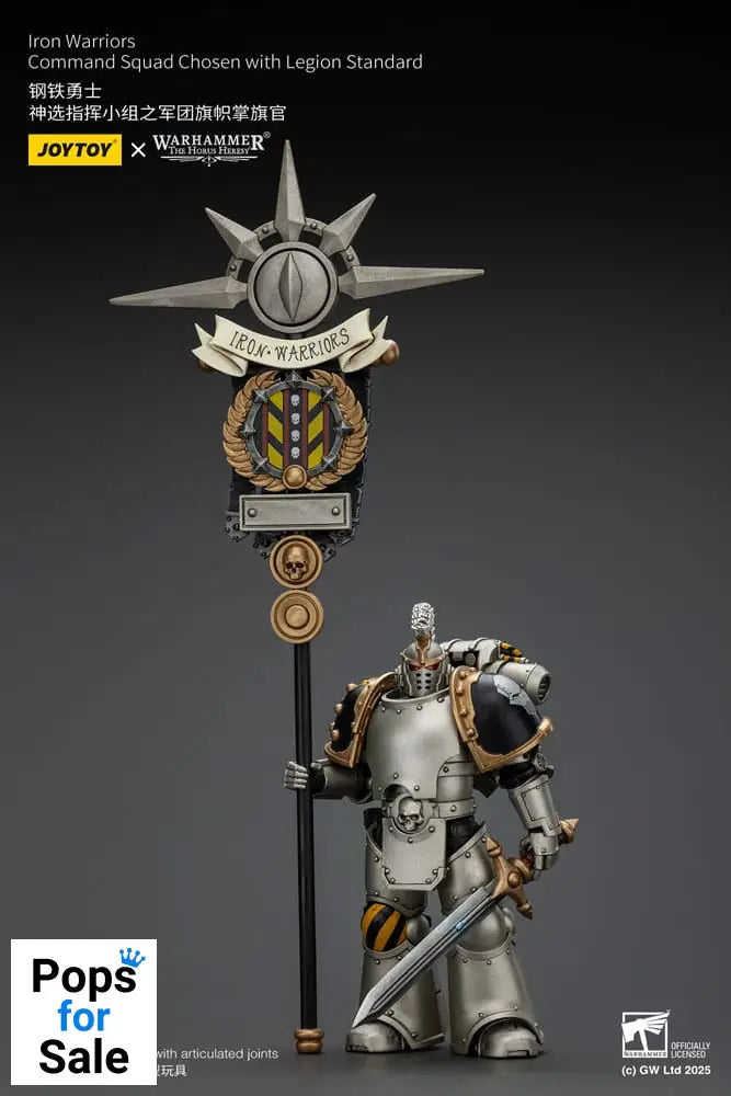 Warhammer The Horus Heresy Action Figure 1/18 lron Warriors Command Squad Chosen with Legion Standard 12 cm Action