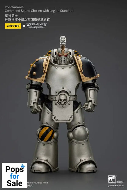 Warhammer The Horus Heresy Action Figure 1/18 lron Warriors Command Squad Chosen with Legion Standard 12 cm