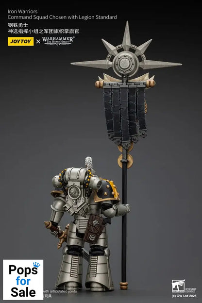 Warhammer The Horus Heresy Action Figure 1/18 lron Warriors Command Squad Chosen with Legion Standard 12 cm Action