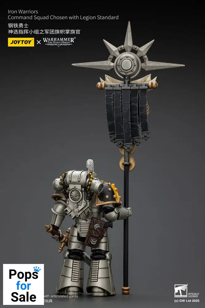 Warhammer The Horus Heresy Action Figure 1/18 lron Warriors Command Squad Chosen with Legion Standard 12 cm