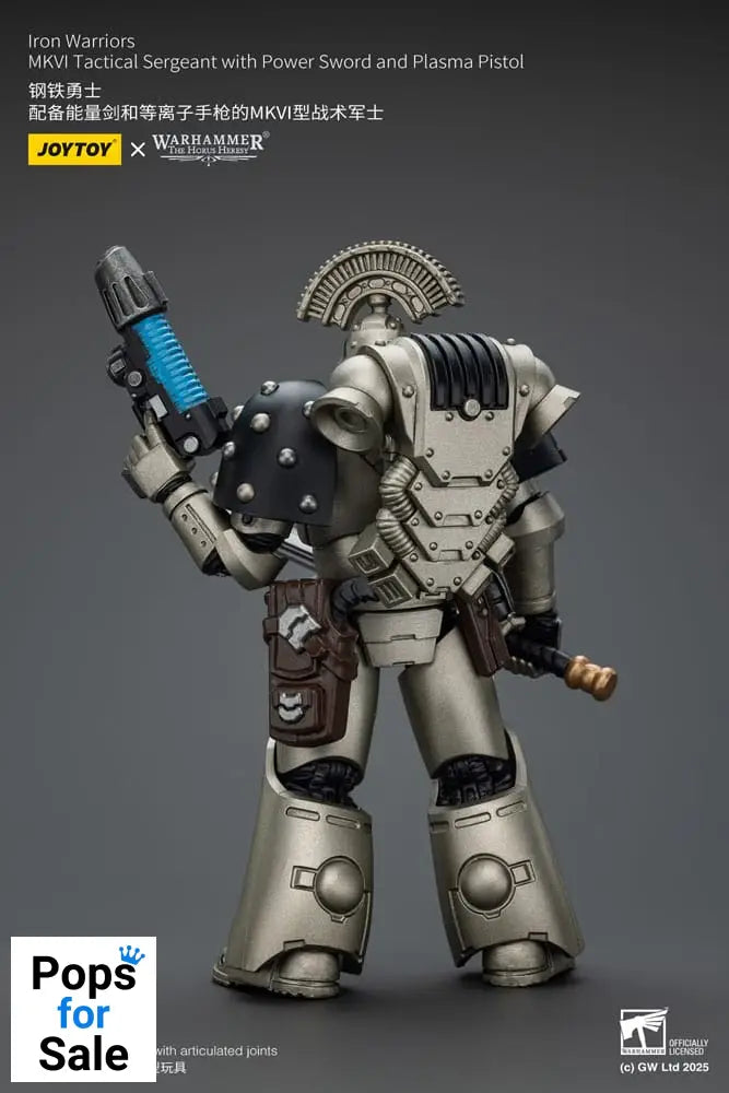 Warhammer The Horus Heresy Action Figure 1/18 lron Warriors MKVI Tactical Sergeant with Power Sword and Plasma Pistol 12 cm