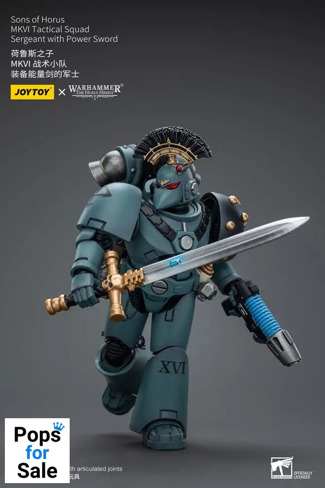 Warhammer The Horus Heresy Action Figure 1/18 Sons of Horus MKVI Tactical Squad Sergeant with Power Sword 12 cm