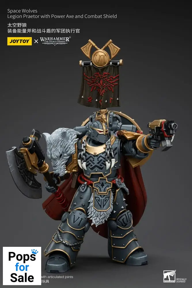 Warhammer The Horus Heresy Action Figure 1/18 Space Wolves Legion Praetor with Power Axe and Combat Shield 12 cm