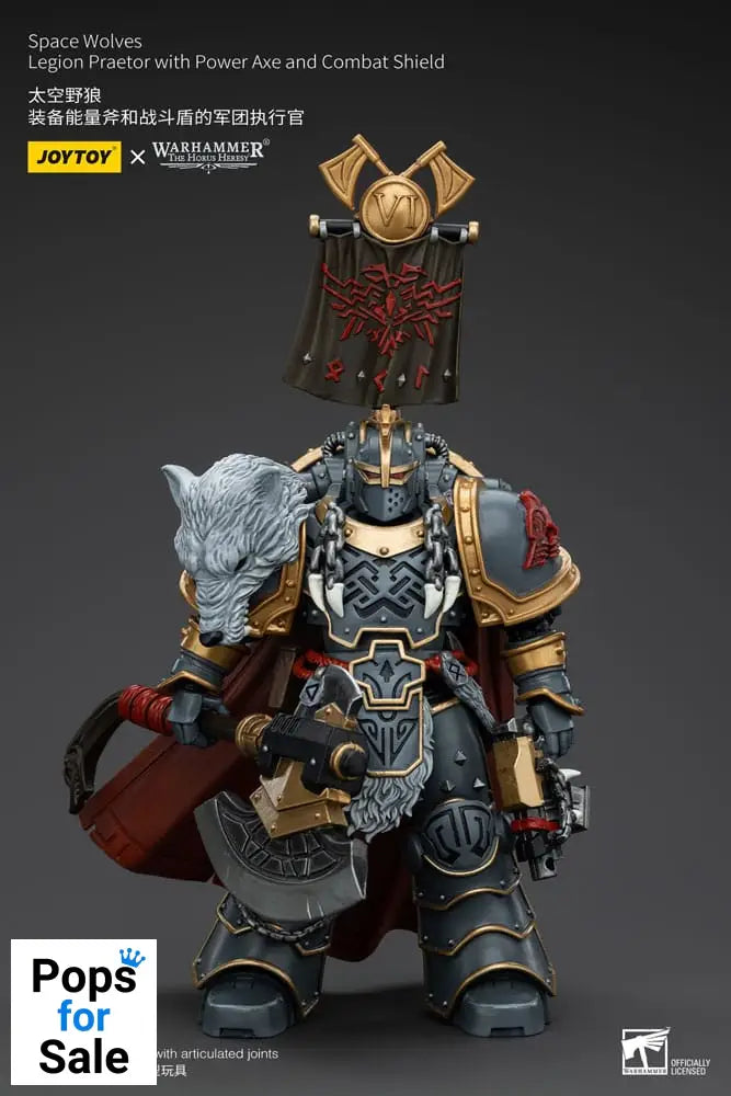 Warhammer The Horus Heresy Action Figure 1/18 Space Wolves Legion Praetor with Power Axe and Combat Shield 12 cm