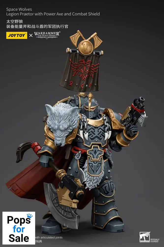 Warhammer The Horus Heresy Action Figure 1/18 Space Wolves Legion Praetor with Power Axe and Combat Shield 12 cm