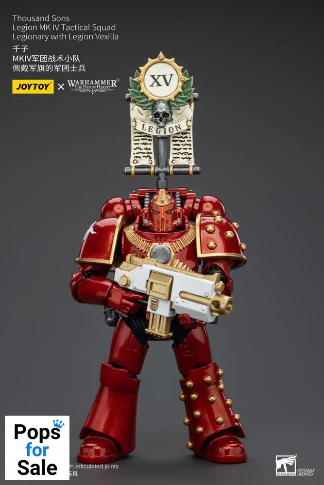 Warhammer The Horus Heresy Action Figure 1/18 Thousand Sons Legion MK IV Tactical Squad Legionary with Legion Vexilla 12 cm