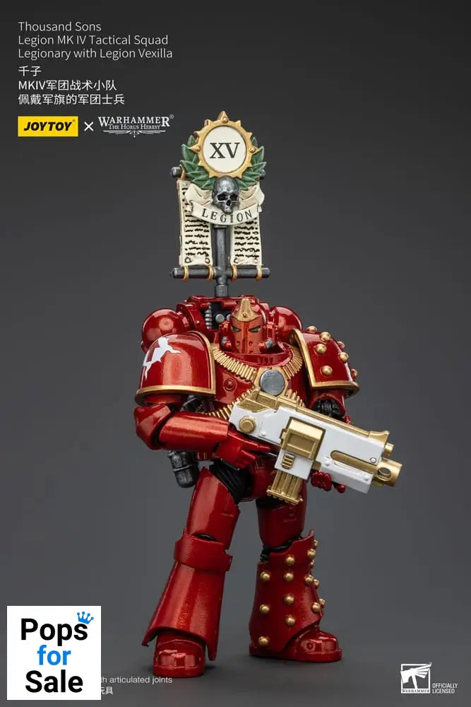 Warhammer The Horus Heresy Action Figure 1/18 Thousand Sons Legion MK IV Tactical Squad Legionary with Legion Vexilla 12 cm