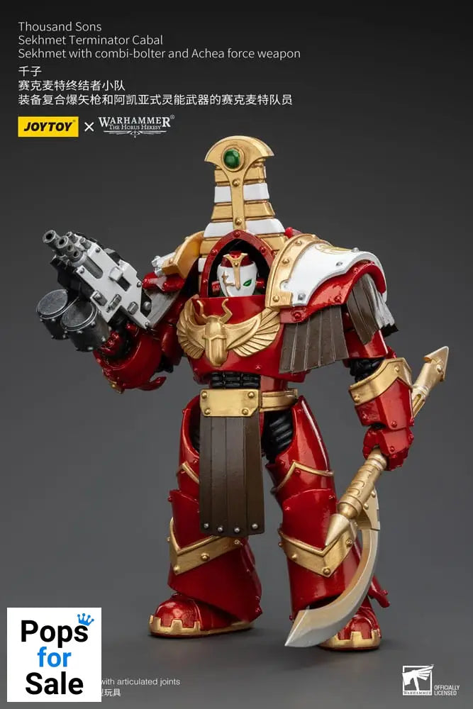 Warhammer The Horus Heresy Action Figure 1/18 Thousand Sons Sekhmet Terminator Cabal Sekhmet with Combi-Bolter and Achea Force Weapon 14 cm
