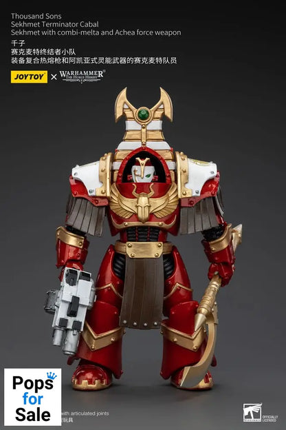 Warhammer The Horus Heresy Action Figure 1/18 Thousand Sons Sekhmet Terminator Cabal Sekhmet with Combi-Melta and Achea Force Weapon 14 cm