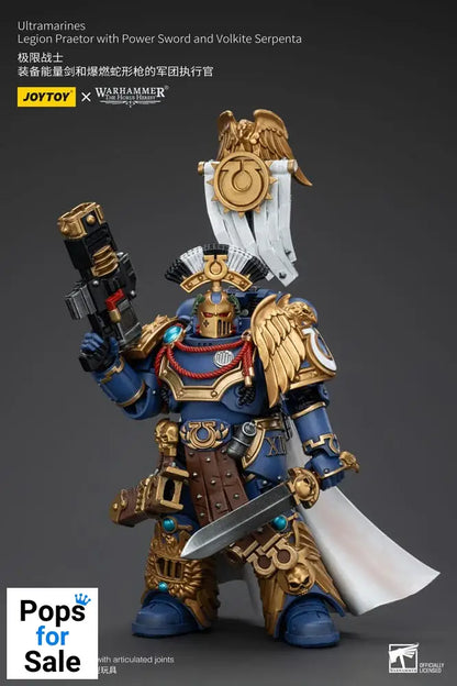 Warhammer The Horus Heresy Action Figure 1/18 Ultramarines Legion Praetor with Power Sword and Volkite Serpenta 20 cm