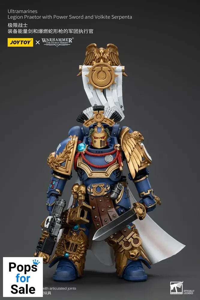Warhammer The Horus Heresy Action Figure 1/18 Ultramarines Legion Praetor with Power Sword and Volkite Serpenta 20 cm