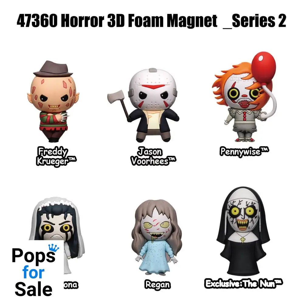 Warner Brother Horror blind pack Series 2 Display (12) Magnets