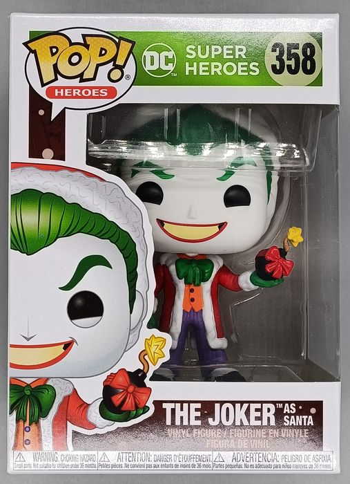 #358 The Joker (as Santa) - DC Super Heroes - Hol Box Damaged Funko POP