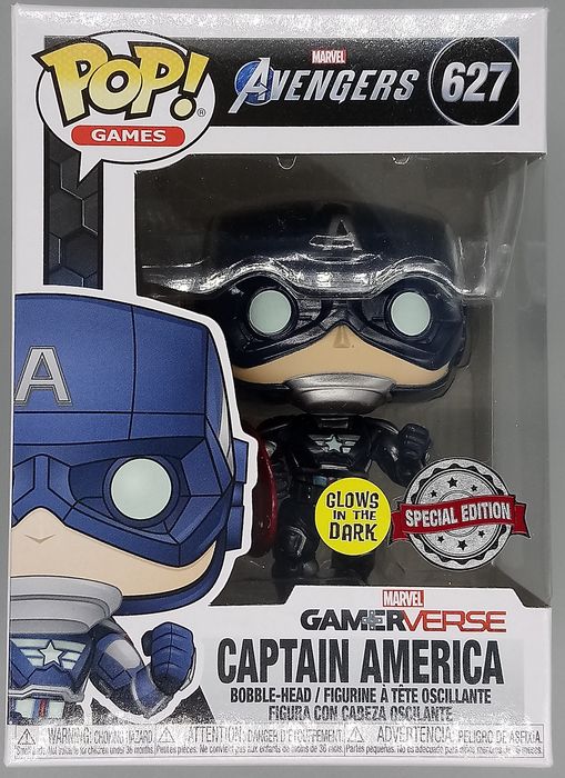 #627 Captain America - Glow - Marvel Avengers Game Funko POP