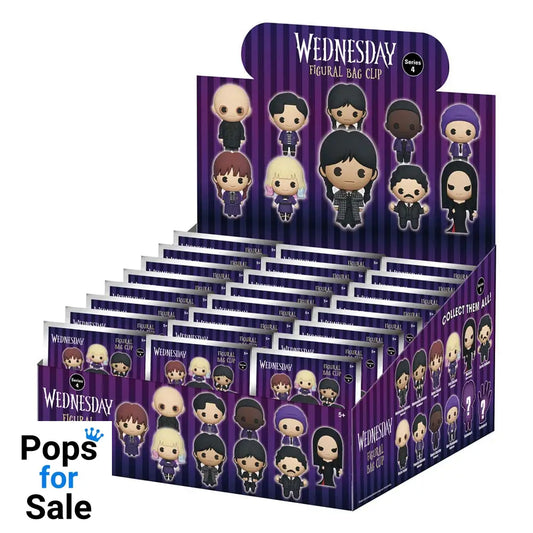 Wednesday 3D Foam Bag Clips Series 4 Display (24) Keyrings,Blind Boxes