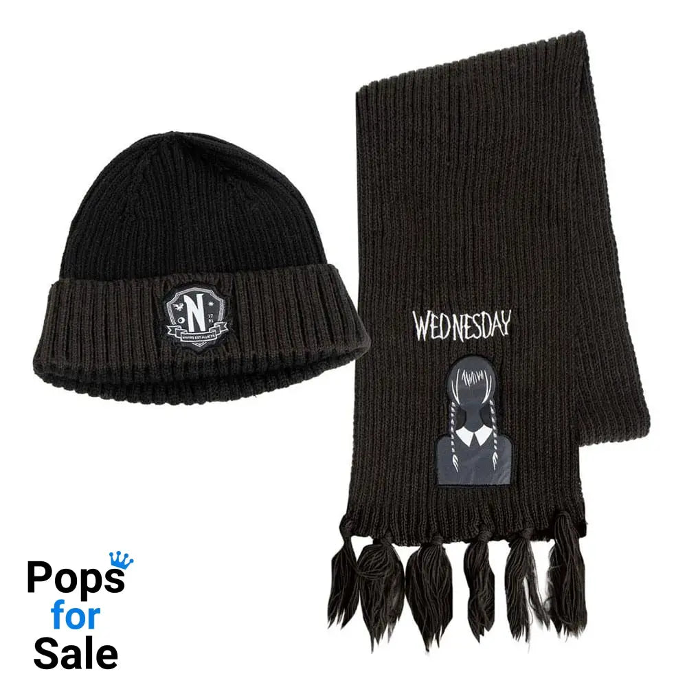Wednesday Beanie & Scarf Set Nevermore Beanies & Caps