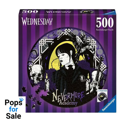 Wednesday Round Jigsaw Puzzle Nevermore Academy (500 pieces)