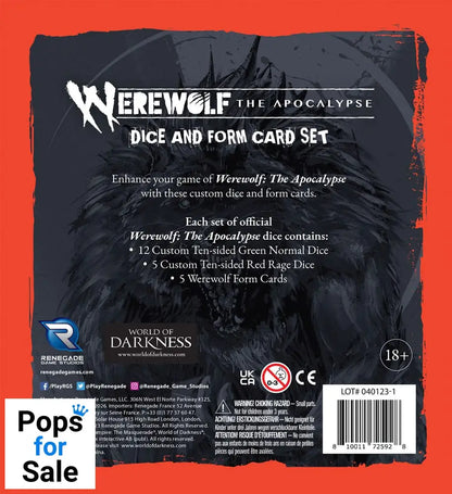 Werewolf: The Apocalypse 5th Edition RPG Dice and Form Card set