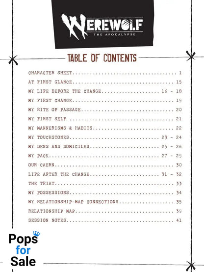 Werewolf: The Apocalypse 5th Edition RPG Journal Expanded Character Sheet Journal *Englische Version*