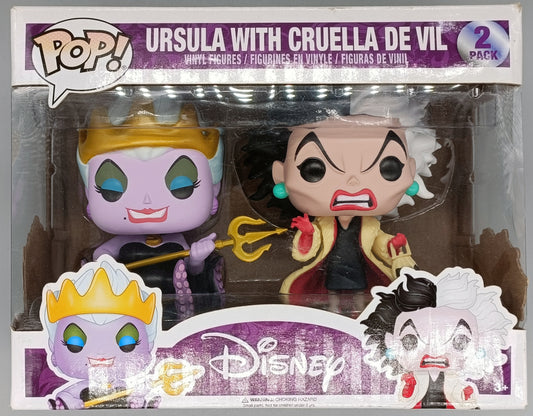 [2 Pack] Ursula with Cruella De Vil - Disney Little Mermaid - 101 Dalmations - Box Damaged Funko POP