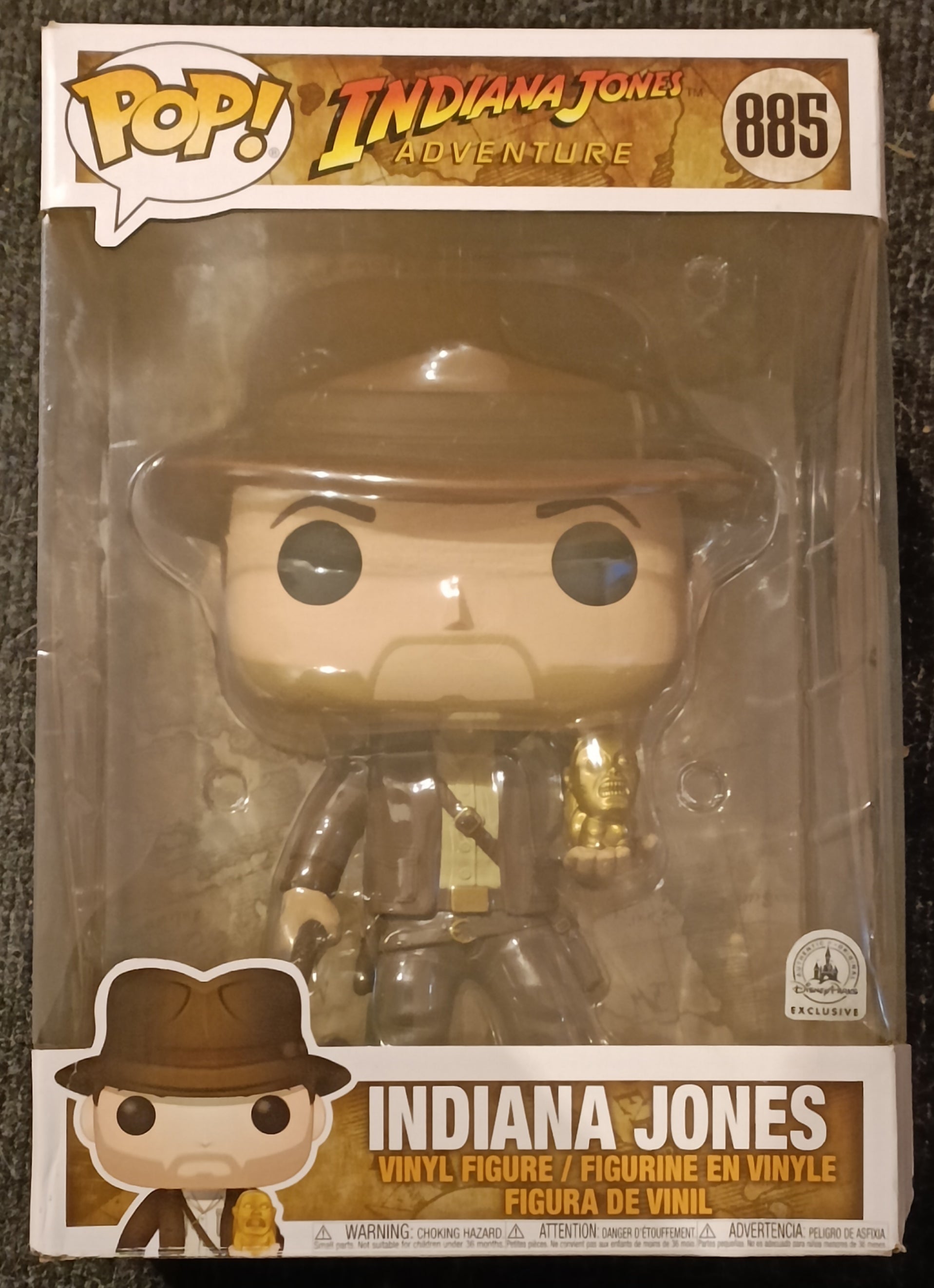 #885 Indiana Jones (w/ Idol) - 10 Inch - Disney - Box Damaged Funko POP