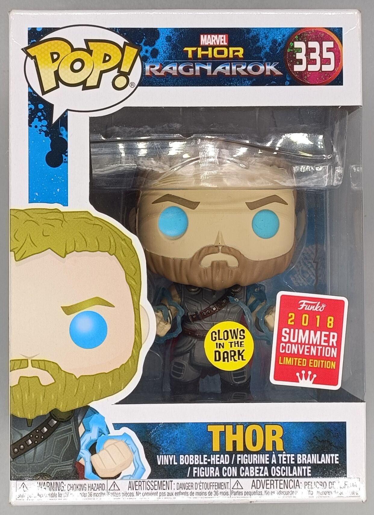 335 Thor (Odin Force) Glow - Marvel Thor Ragnarok Funko POP - Box Damaged